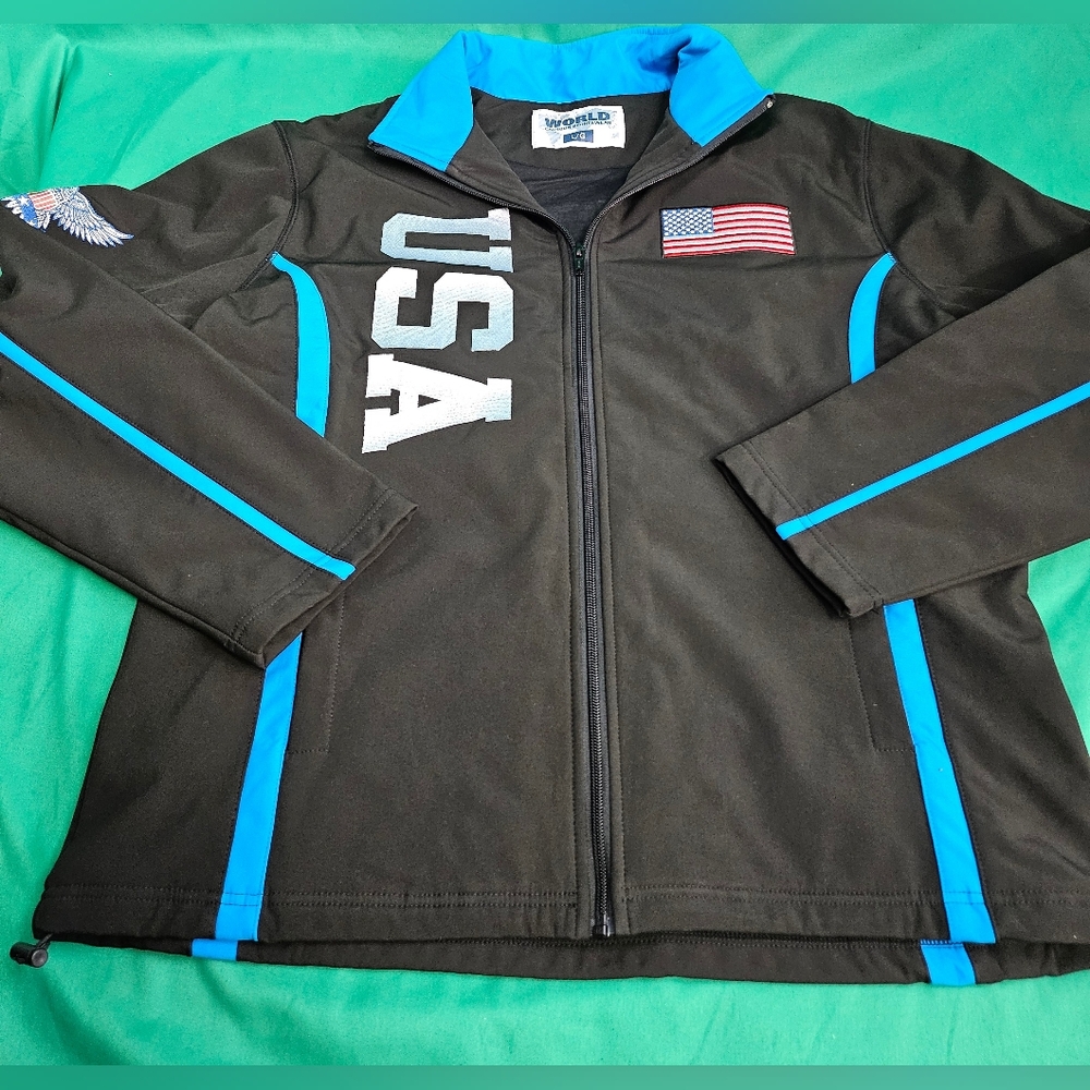 Calhoun Sportswear‎ USA Softshell Jacket Composite American Flag Size Large